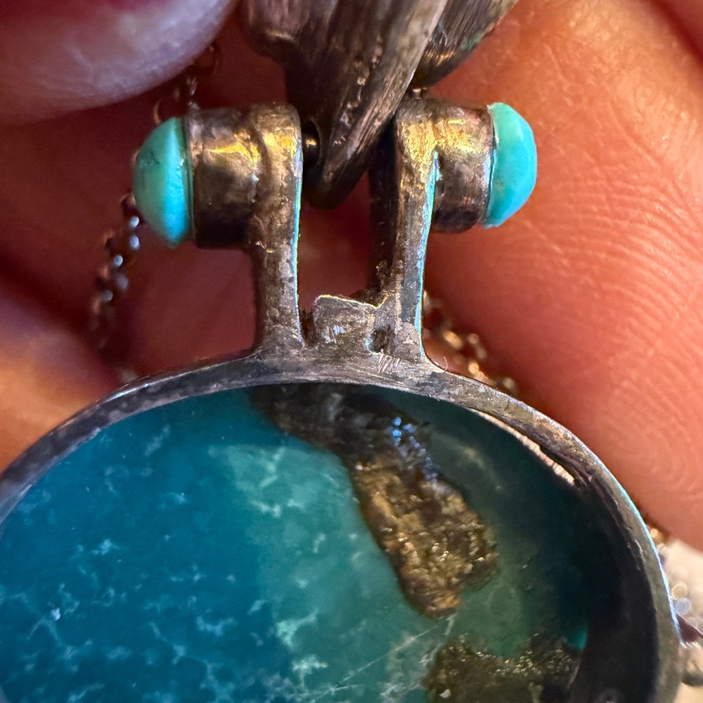 Sterling silver Turquoise Pendant Necklace - Picture 9 of 9